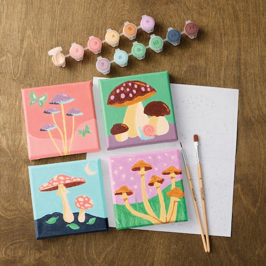 Mushrooms Paint-by-Number Gallery Mini Kit by Artist's Loft®